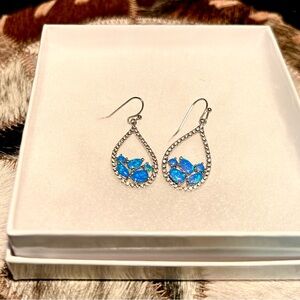 Montana Silversmiths Blue Opal Teardrop Earrings